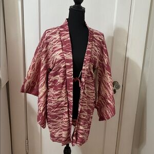 Vintagee Japanese Haori Pink & White